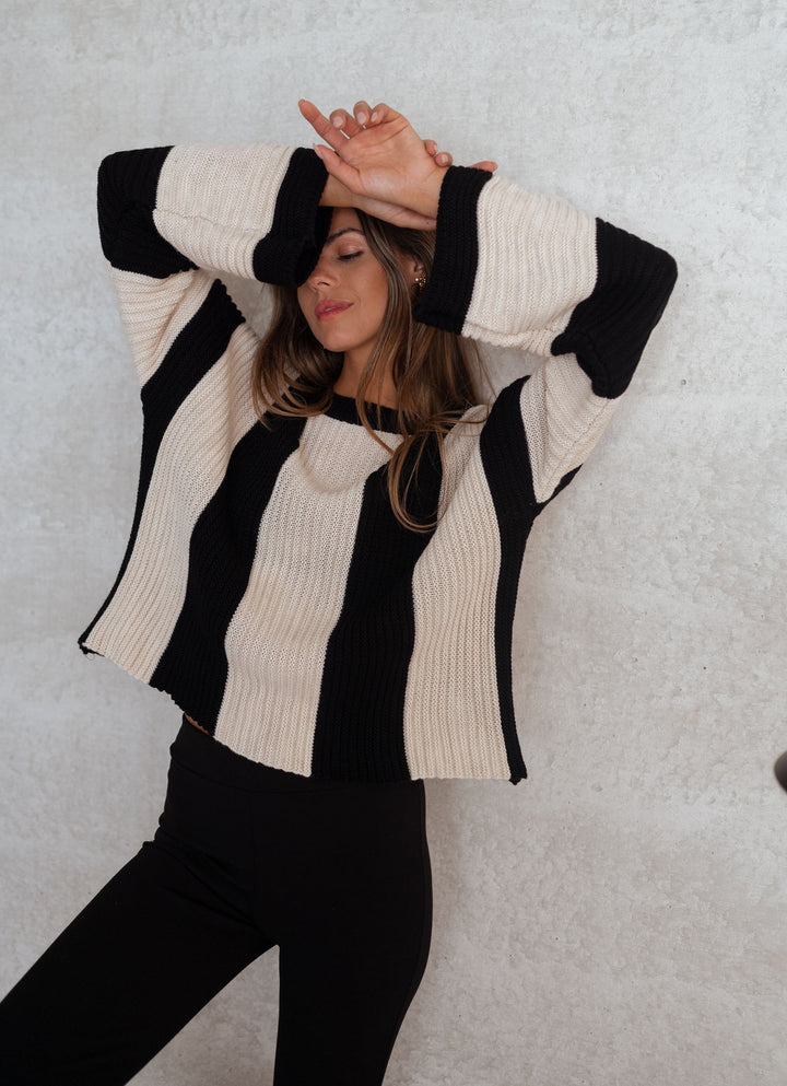 Drune | Gestreifter Damen Strickpullover