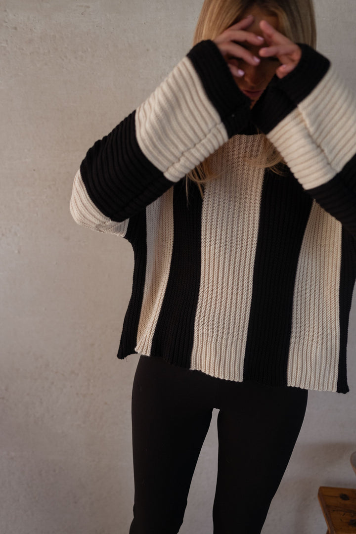 Drune | Gestreifter Damen Strickpullover