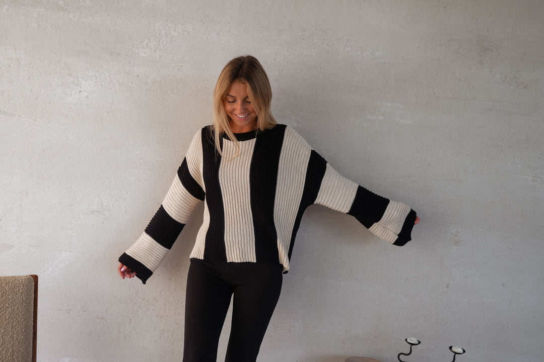Drune | Gestreifter Damen Strickpullover