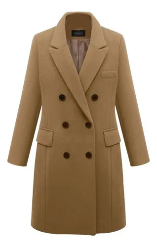 Drune | Damen Winter Trenchcoat - Doppelreiher & Reverskragen