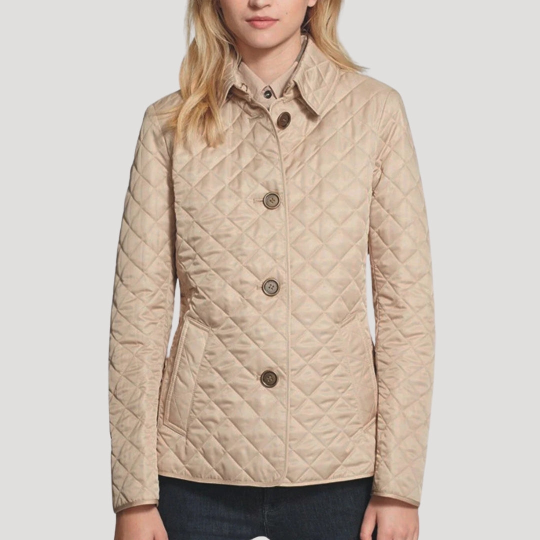 Drune | Damen Leicht Gepolsterte Sommerjacke Diamant Strick