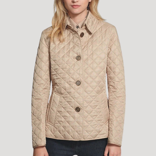 Drune | Damen Leicht Gepolsterte Sommerjacke Diamant Strick