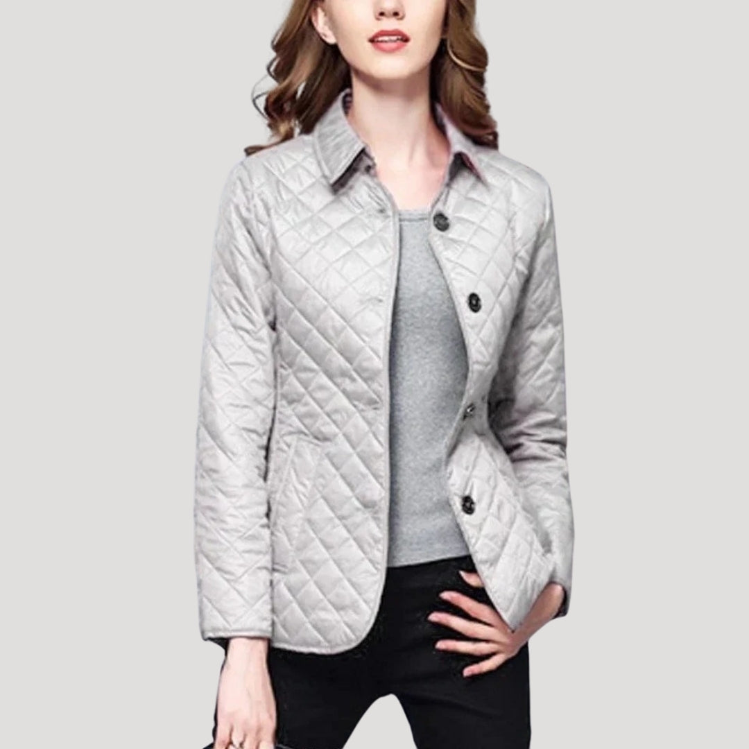 Drune | Damen Leicht Gepolsterte Sommerjacke Diamant Strick