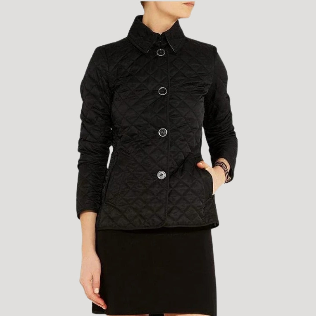 Drune | Damen Leicht Gepolsterte Sommerjacke Diamant Strick