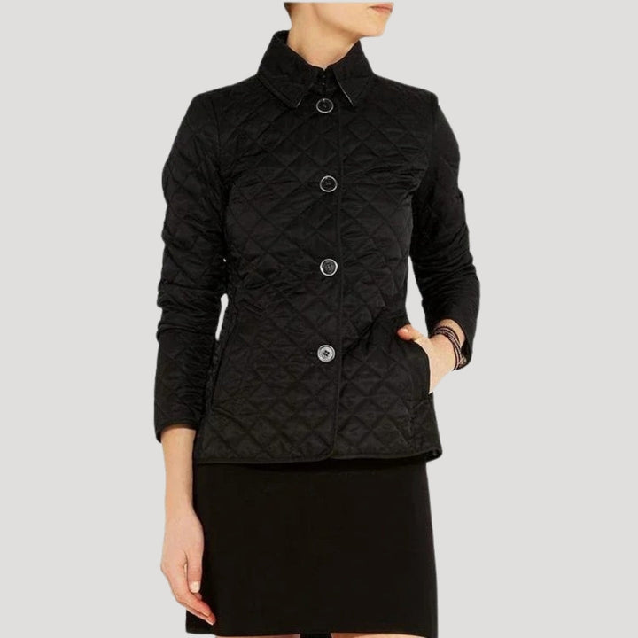 Drune | Damen Leicht Gepolsterte Sommerjacke Diamant Strick