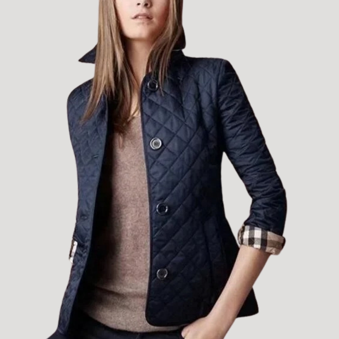 Drune | Damen Leicht Gepolsterte Sommerjacke Diamant Strick