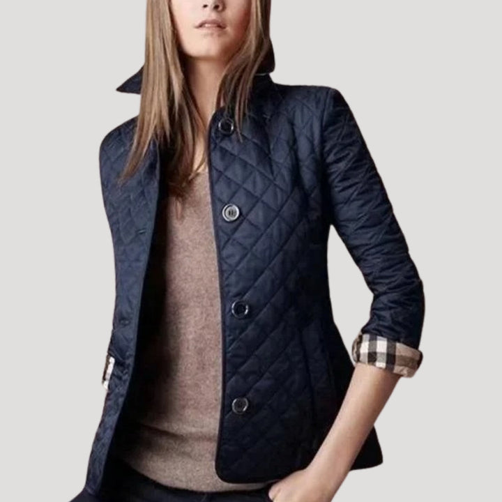 Drune | Damen Leicht Gepolsterte Sommerjacke Diamant Strick