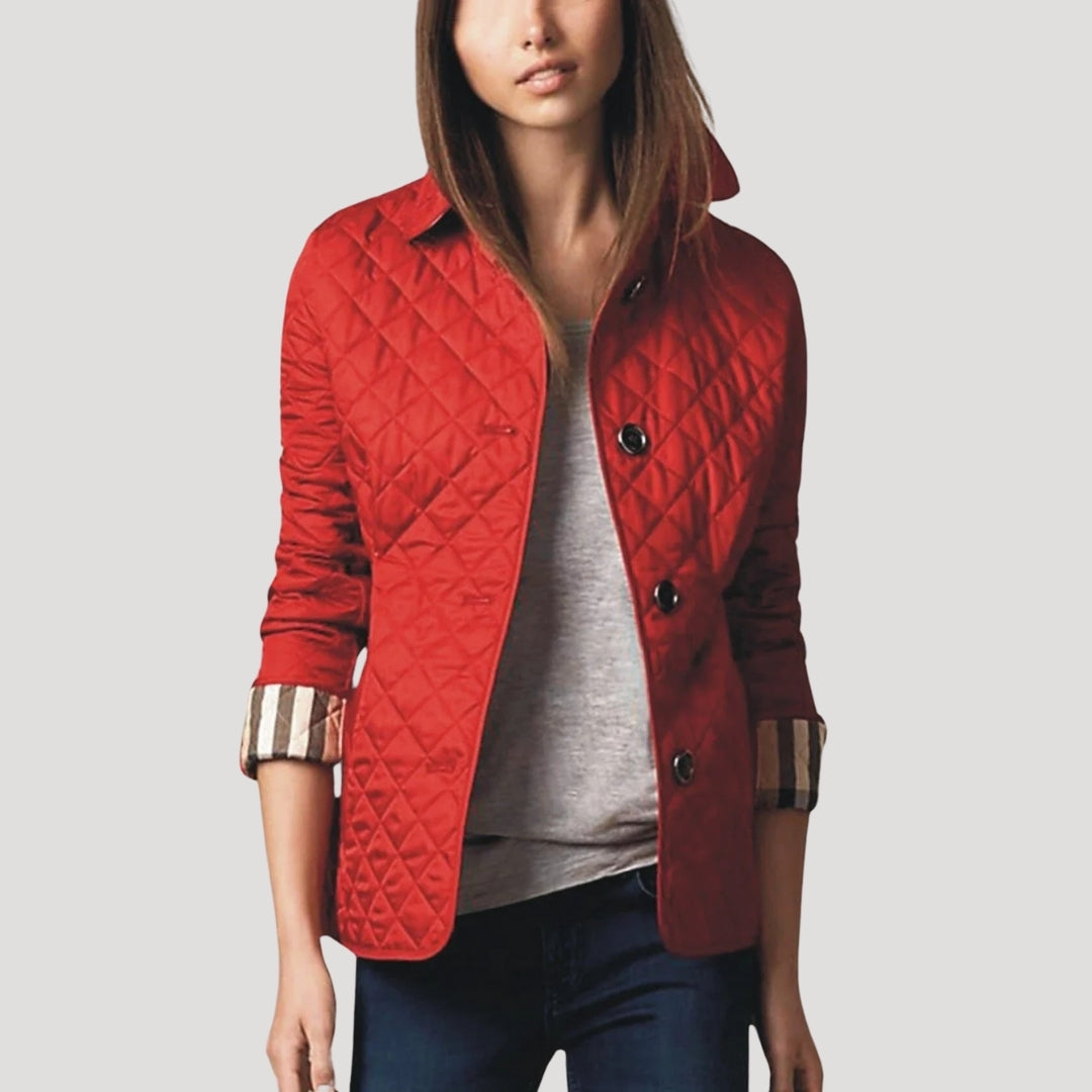 Drune | Damen Leicht Gepolsterte Sommerjacke Diamant Strick