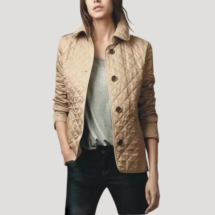 Drune | Damen Leicht Gepolsterte Sommerjacke Diamant Strick