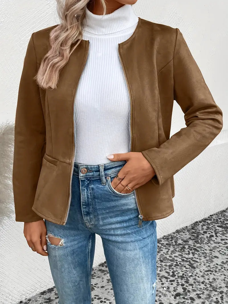 Drune | Herbstjacke mit Reißverschluss, Schlanker Schnitt