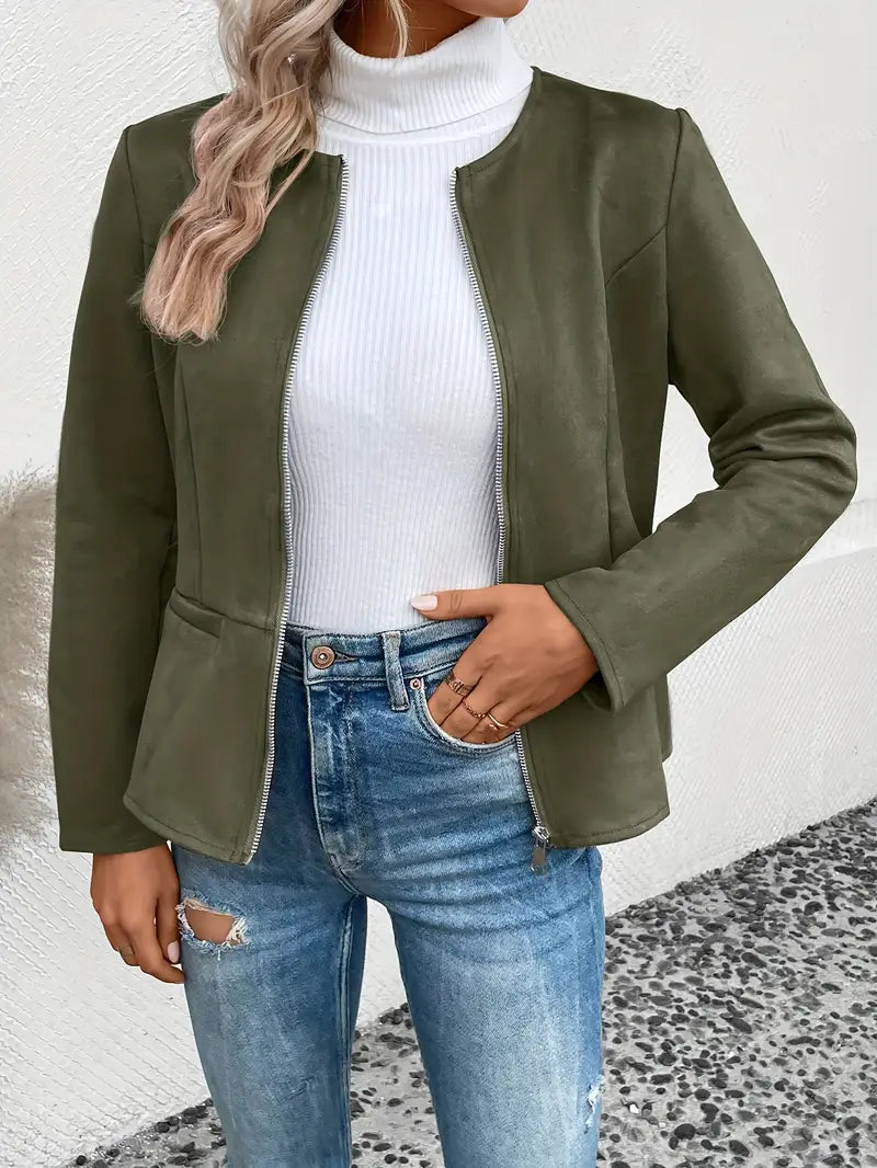 Drune | Herbstjacke mit Reißverschluss, Schlanker Schnitt