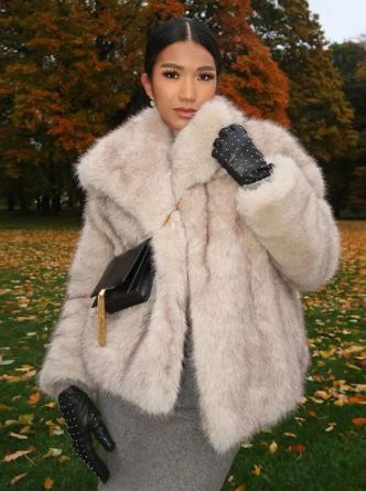 Drune | Fake,Fur,Mäntel mit Pelzlook, Kurz
