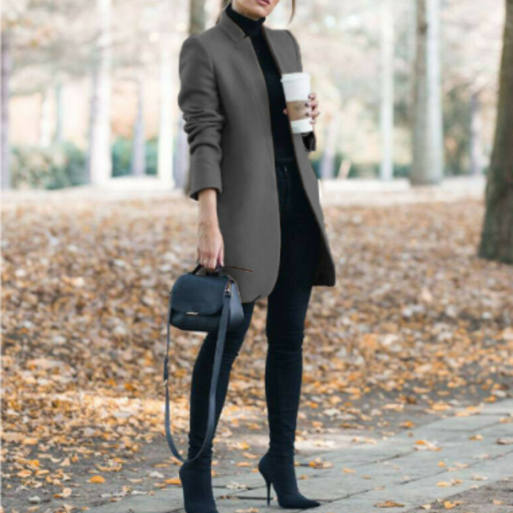 Drune | Kurze Jacke ohne Kragen, Elegant