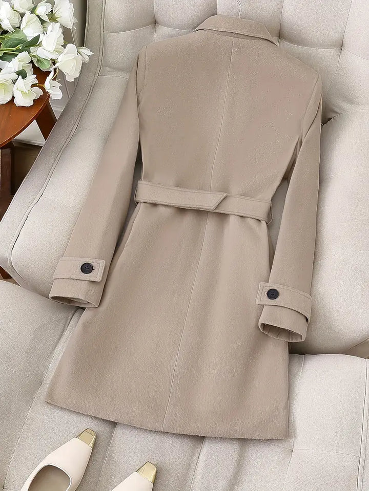 Drune | Langer Trenchcoat, Knittedesign