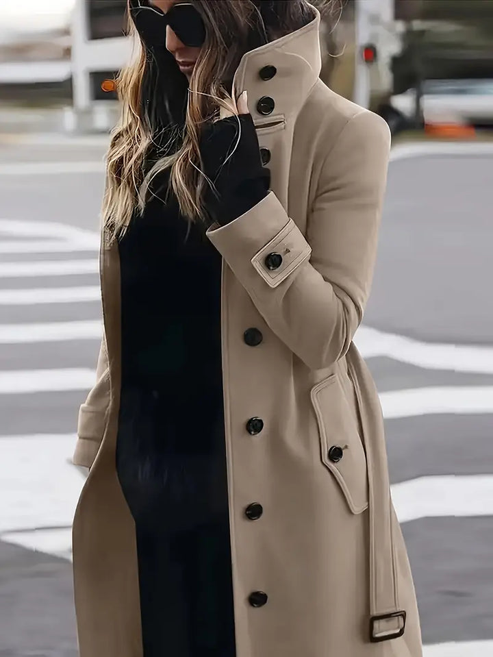 Drune | Langer Trenchcoat, Knittedesign