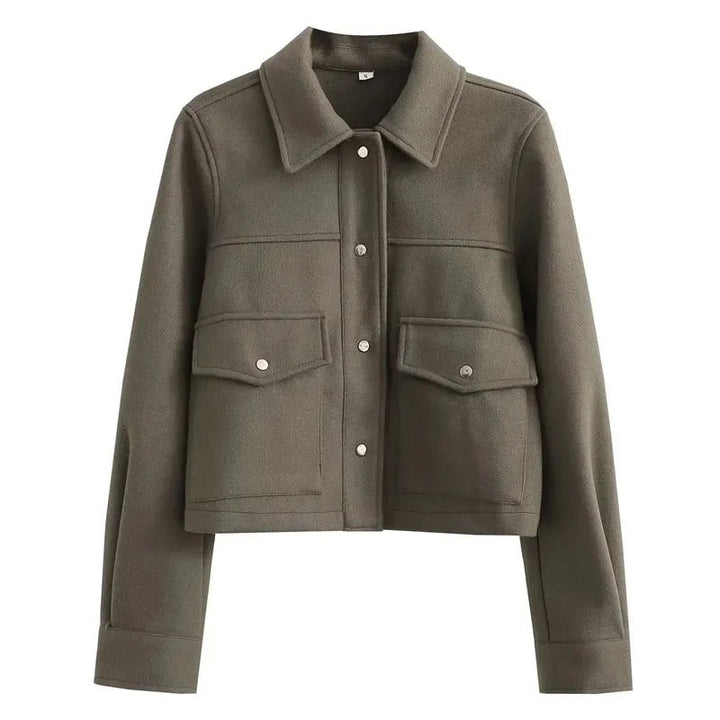 Drune | Übergangsjacke Kurz Mit Knöpfen und Taschen