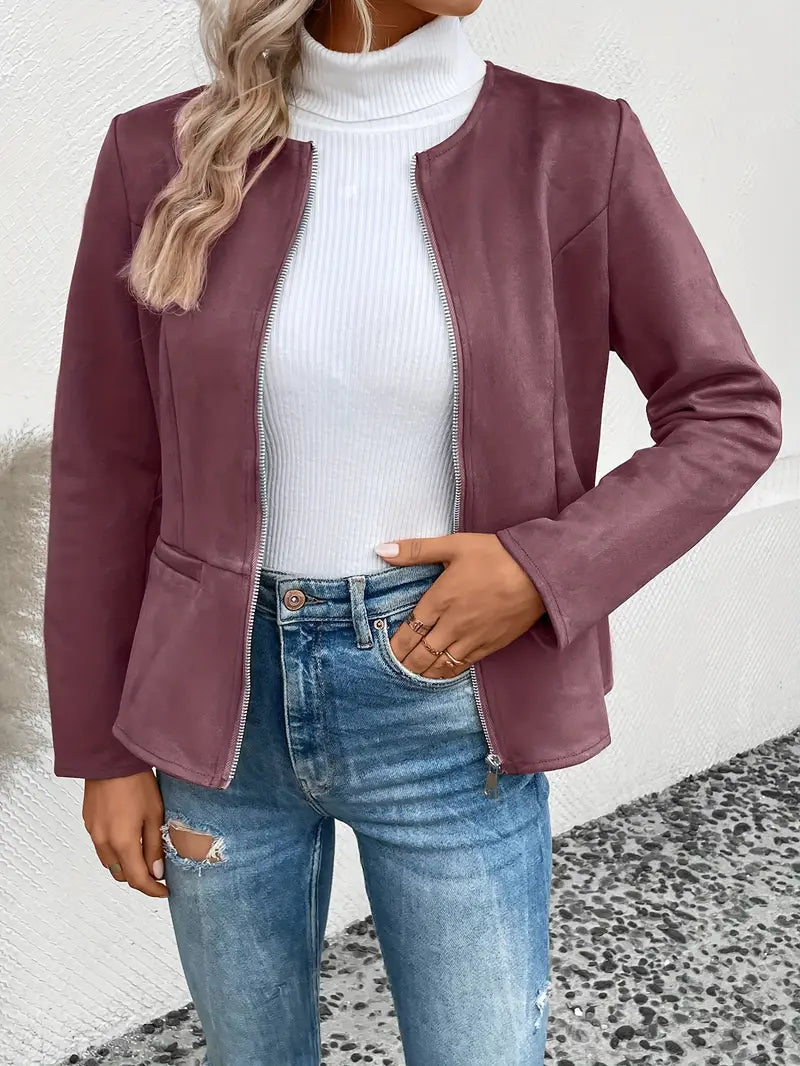 Drune | Übergangsjacke Slim Fit Mit Reißverschluss und Rundhalsausschnitt