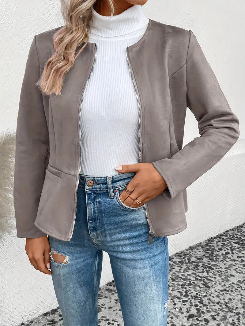 Drune | Übergangsjacke Slim Fit Mit Reißverschluss und Rundhalsausschnitt