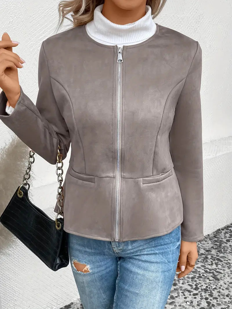 Drune | Übergangsjacke Slim Fit Mit Reißverschluss und Rundhalsausschnitt