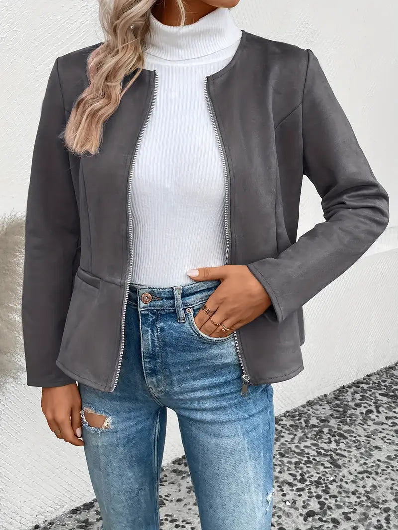 Drune | Übergangsjacke Slim Fit Mit Reißverschluss und Rundhalsausschnitt