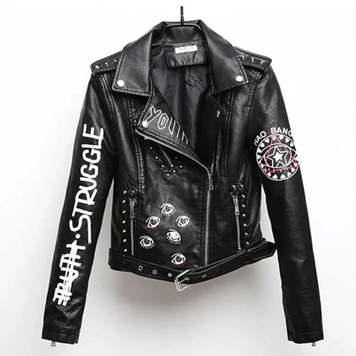 Drune | Elegante Vintage-Motorrad-Lederjacke mit Faux für Frauen - Perfekt für lässige Tage