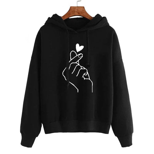 Drune | Hoodie aus Fleece mit Fingerherz-Motiv