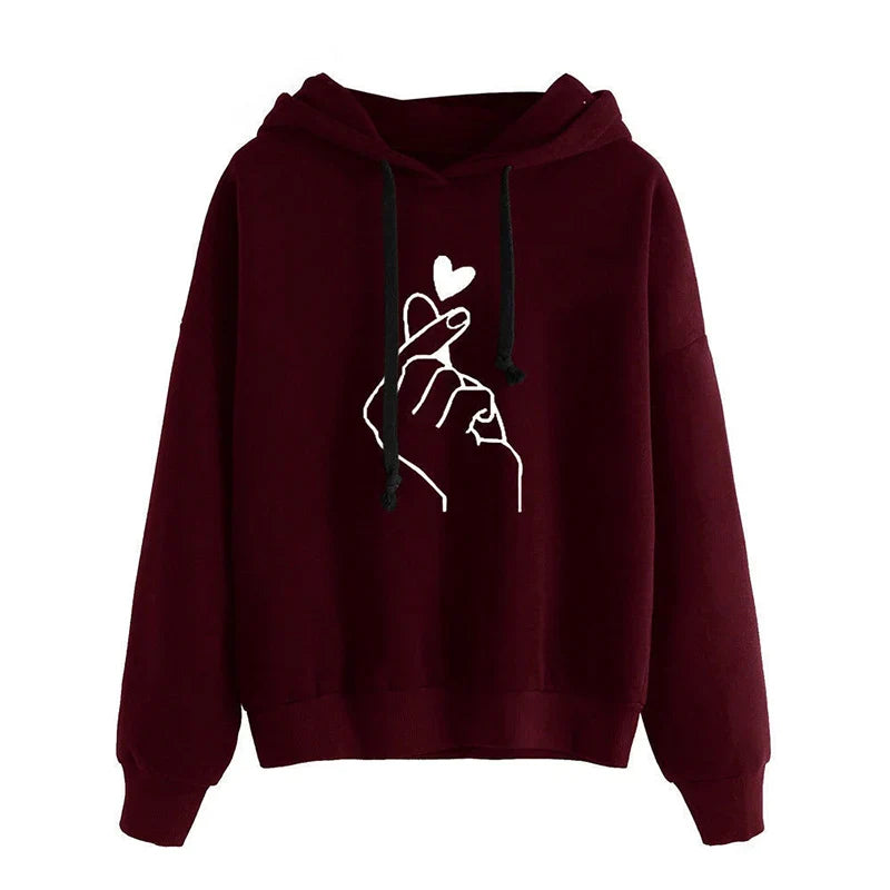 Drune | Hoodie aus Fleece mit Fingerherz-Motiv