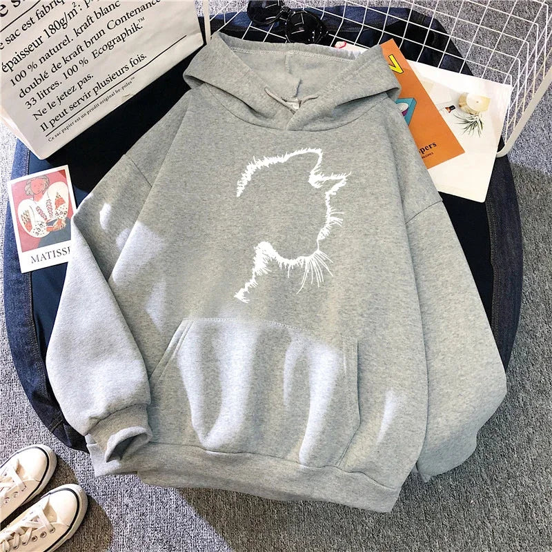 Drune | Damen Hoodie mit Katzenmotiv