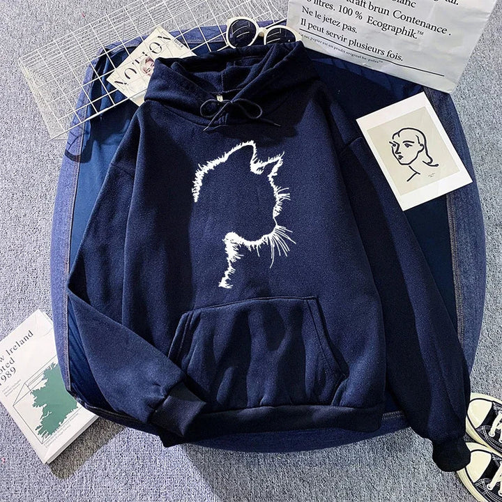 Drune | Damen Hoodie mit Katzenmotiv