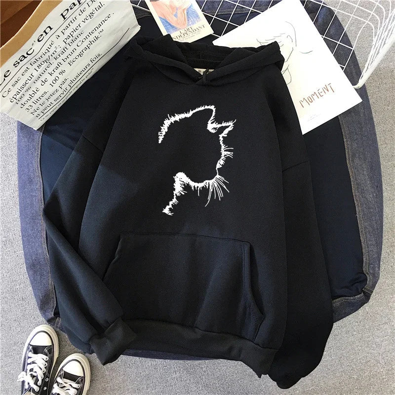 Drune | Damen Hoodie mit Katzenmotiv