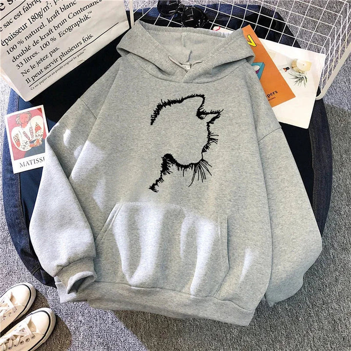 Drune | Damen Hoodie mit Katzenmotiv