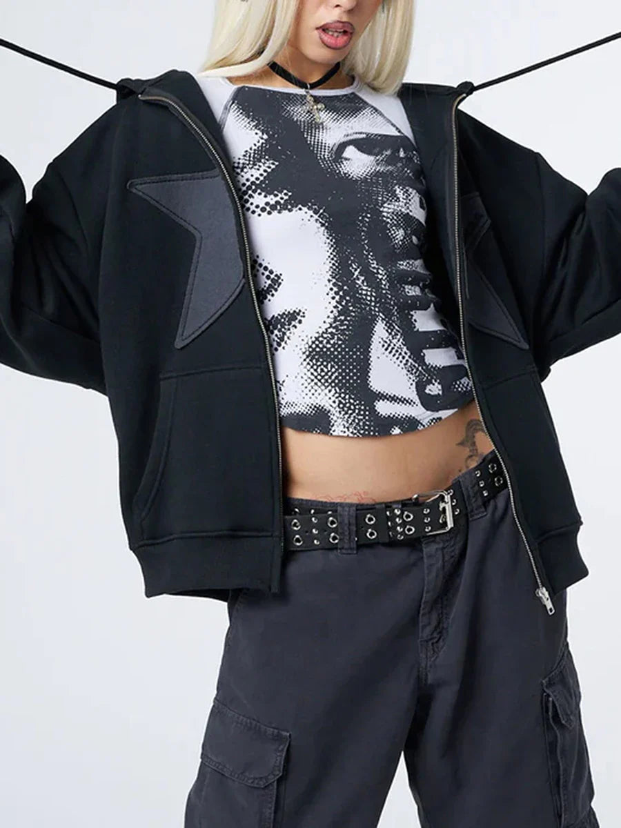 Drune | Strickjacke mit Sternenprint