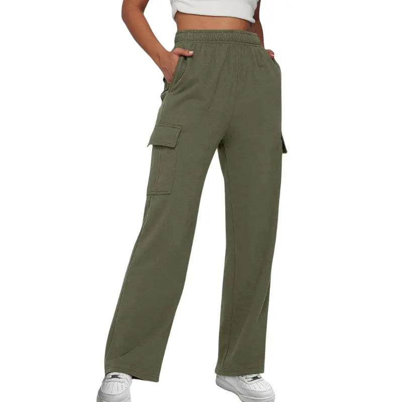 Drune | Damen Jogginghose mit Hohem Bund und Weitem Bein