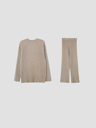 Drune | Damen Strickset aus Weichem Rippstrick