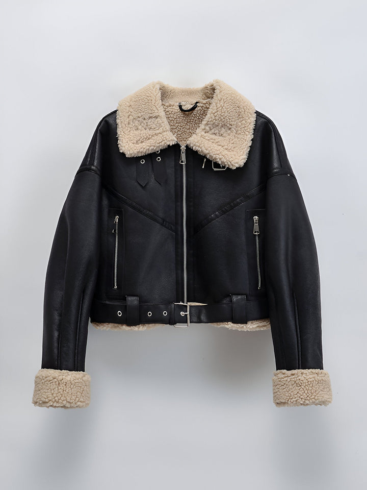 Drune | Damen Winterjacke aus Kunstleder