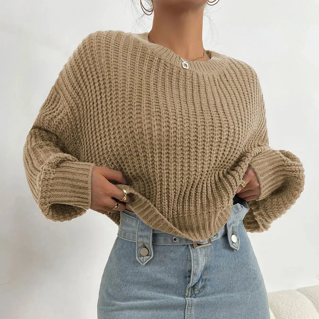 Drune | Damenpullover mit Batwing-Ärmeln und Rundhalsausschnitt