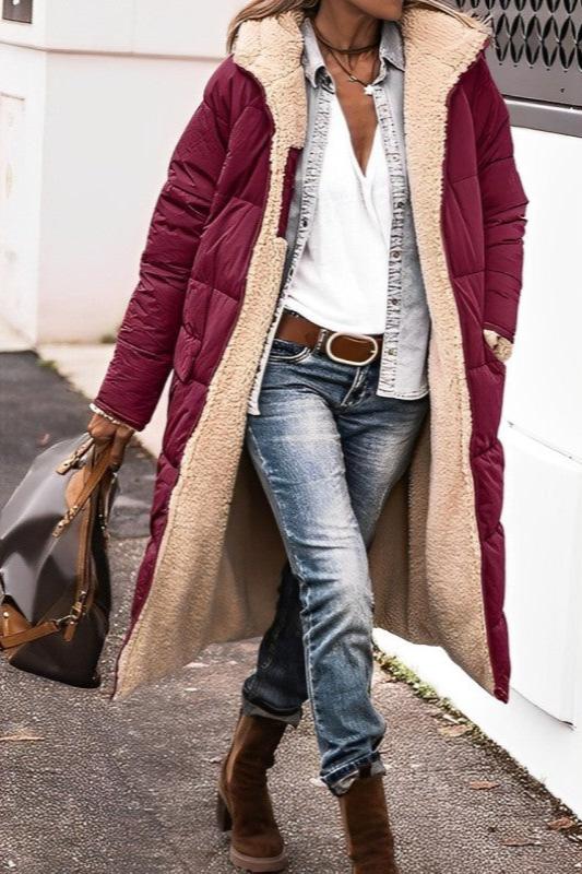 Drune | gesteppte Winterjacke Damen - wendbare warme Jacke mit Kapuze