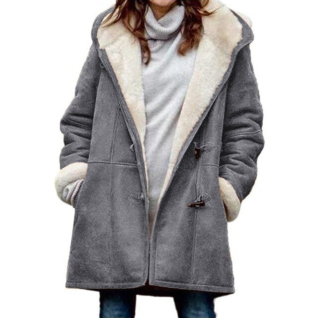 Drune | Lässiger mit Fleece gefütterter Mantel mit Kapuze