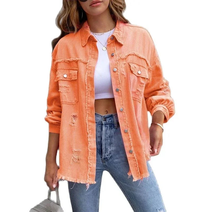 Drune | Zerknitterte und Lässige Orange Sommerjacke