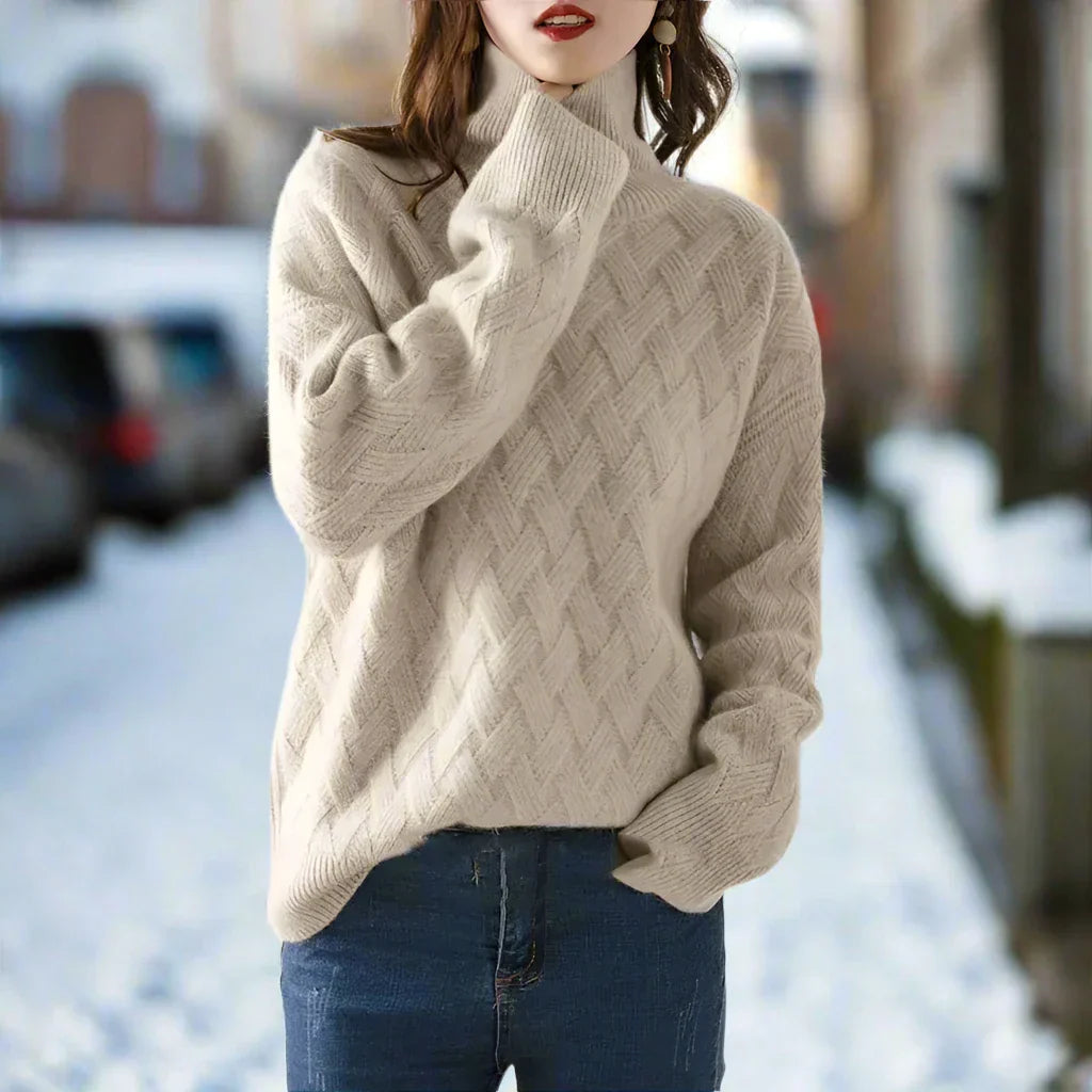 Drune | Rollkragenpullover - Kabelstrick - Weicher Wollmix - Lockerer Schnitt