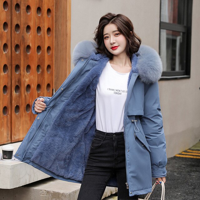 Drune und Chic: Parka-Jacke 'Elena' mit Fellkragen