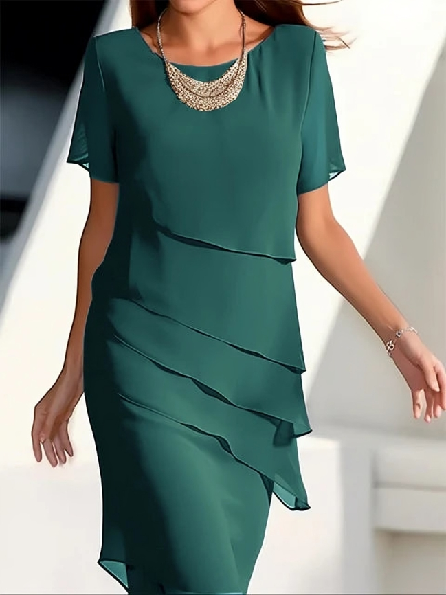 Drune | Elegantes Midikleid mit Lagen Shiftkleid Martina