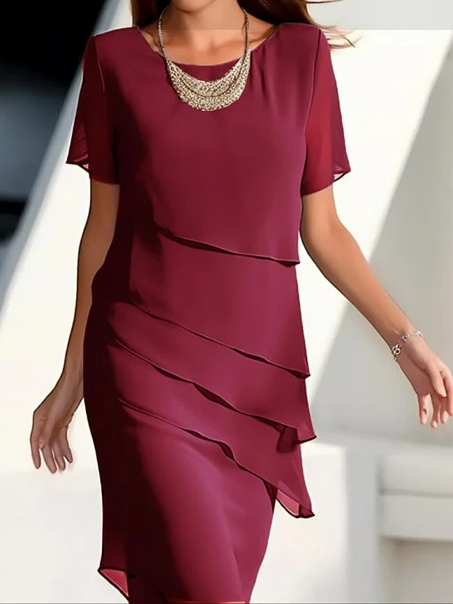 Drune | Elegantes Midikleid mit Lagen Shiftkleid Martina