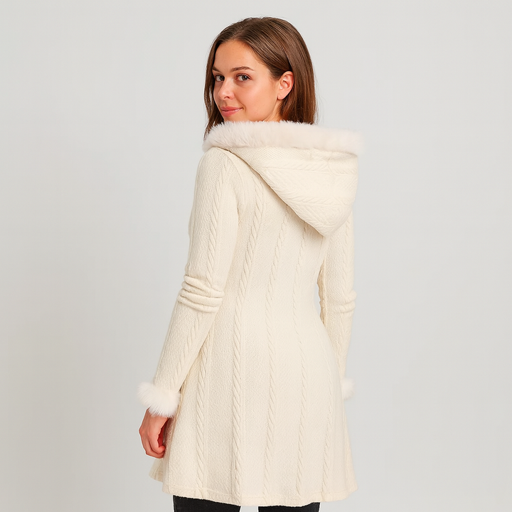 Drune | Strickjacke mit Kapuze Auslaufender Saum Strickjacke Damenjacke
