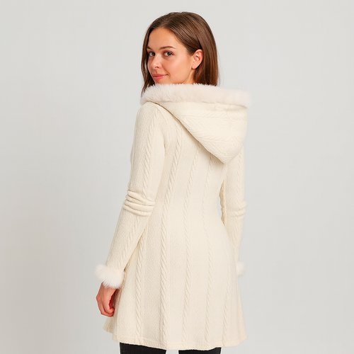 Drune | Strickjacke mit Kapuze Auslaufender Saum Strickjacke Damenjacke