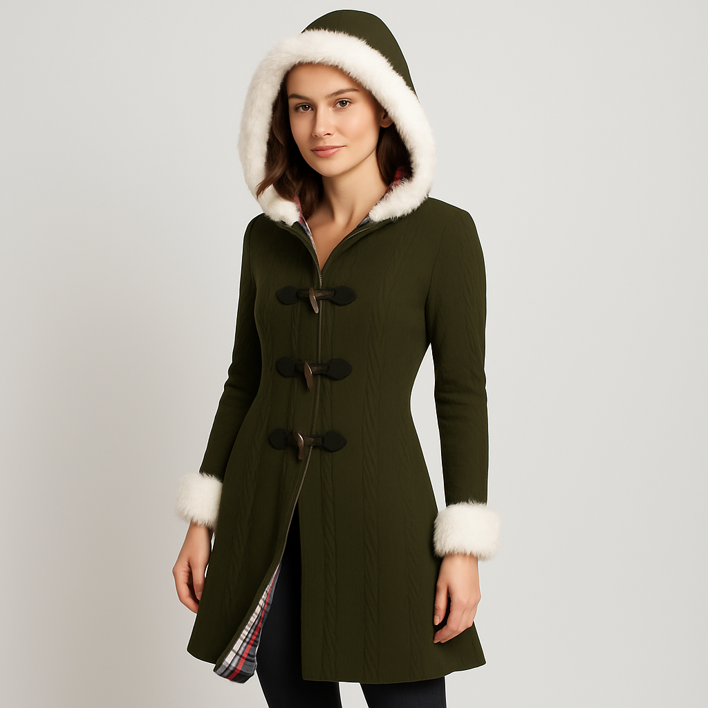 Drune | Strickjacke mit Kapuze Auslaufender Saum Strickjacke Damenjacke