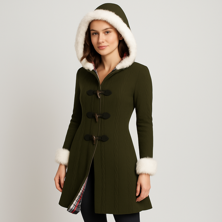 Drune | Strickjacke mit Kapuze Auslaufender Saum Strickjacke Damenjacke