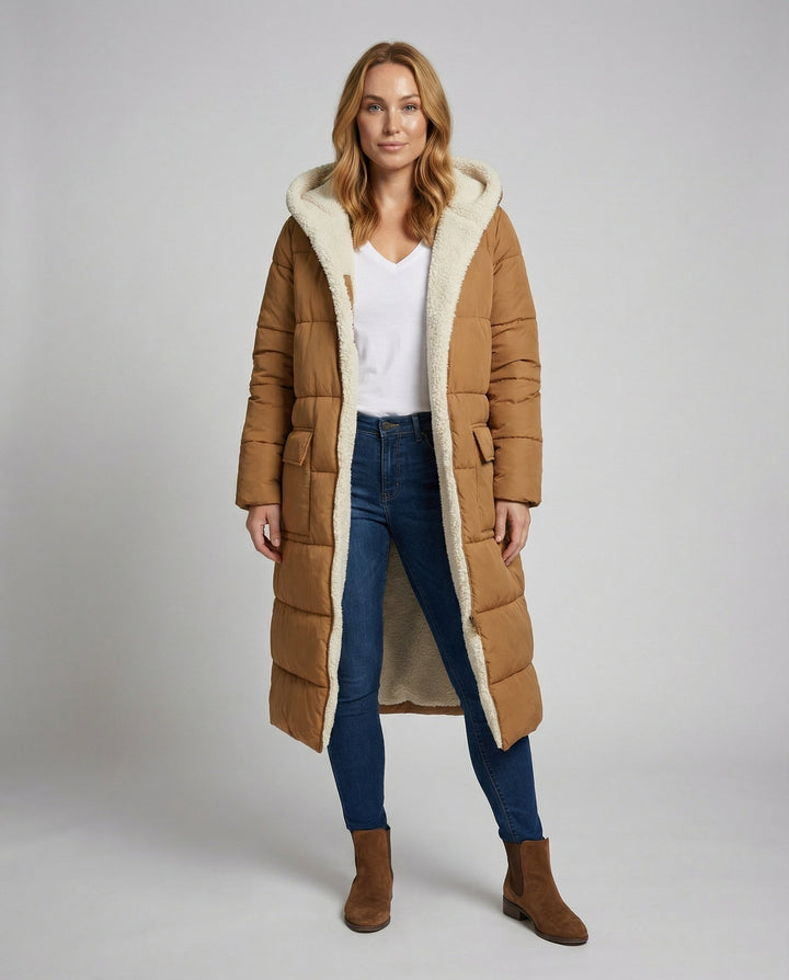 Wendbare Lange Damen Pufferjacke | Heidi-Mode