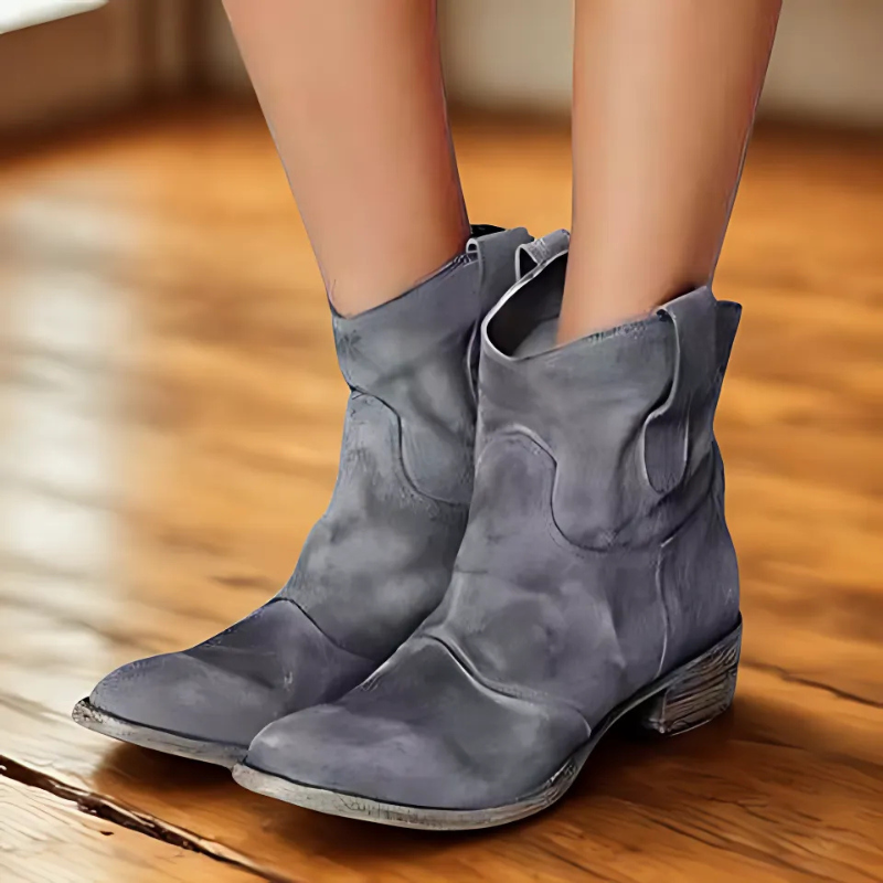 Drune | Stiefeletten - Distressed Look mit Niederem Absatz