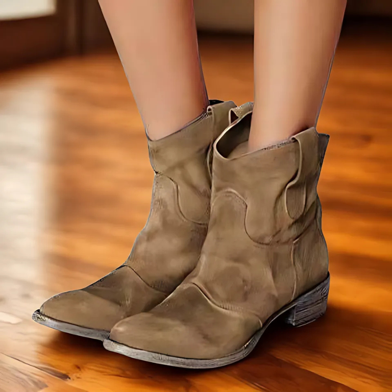 Drune | Stiefeletten - Distressed Look mit Niederem Absatz